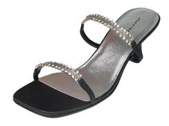 Vegan Satin & Rhinestone Sandal