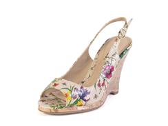 Linen Vegan Slingback Wedge