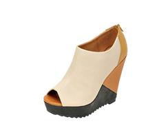 Irena Vegan Peep-Toe Wedge Bootie