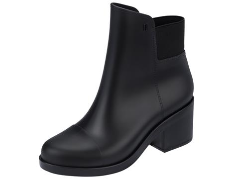 Vegan Shoes & Bags: Elastic Boot with Medium Block Heel by Melissa in Black